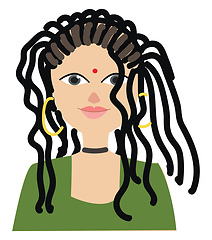Image showing Girl with dreads vector illustration 