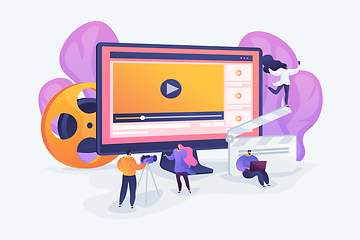 Image showing Video content marketing concept vector illustration.