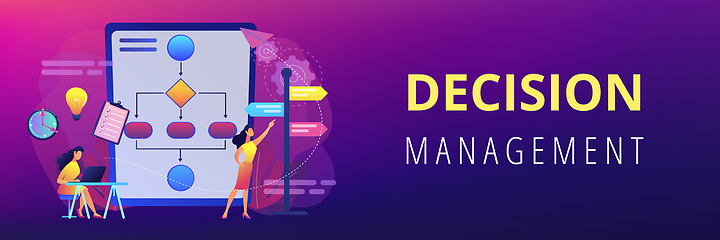 Image showing Decision management concept banner header.