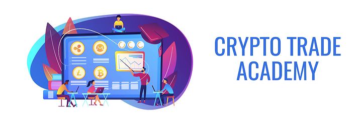 Image showing Cryptocurrency trading courses concept banner header