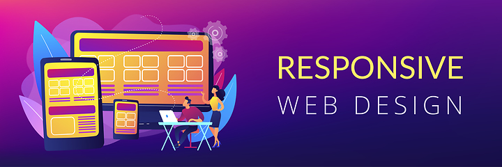 Image showing Responsive web design concept banner header.