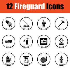 Image showing Set of fire service icons