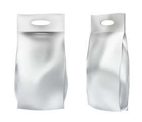 Image showing Washing powder bag, front and side view