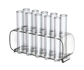 Image showing Empty test tubes in a rack