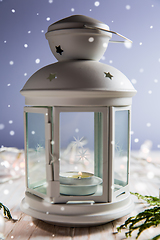 Image showing Christmas lantern with snowflakes