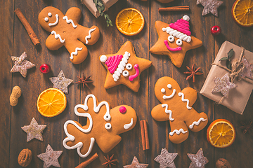 Image showing Gingerbread cookies with traditional spices for Christmas time