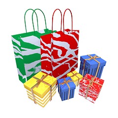 Image showing Shopping bags and gifts