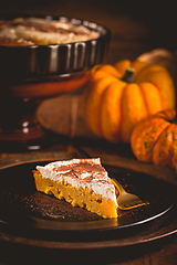 Image showing Homemade pumpkin pie with icing for Thanksgiving