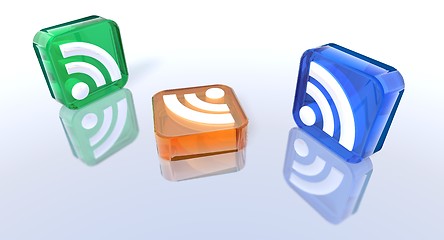 Image showing colored rss symbols