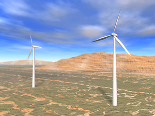 Image showing wind turbines