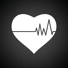 Image showing Heart with cardio diagram icon