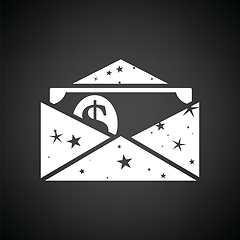 Image showing Birthday gift envelop icon with money  