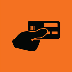 Image showing Hand holding credit card icon