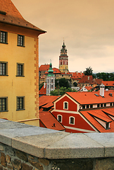 Image showing Architecture of old bohemian little town Cesky Krumlov in Czech 