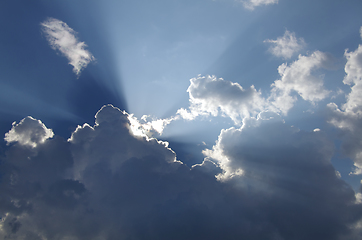 Image showing Sky landscape with clouds and sunlight