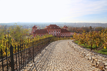 Image showing View of the Troja Palace from the vineyards in Prague, Czech Rep