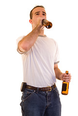 Image showing Man Drinking Beer