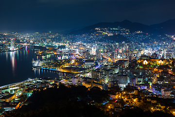 Image showing Nagasaki City in japan at night