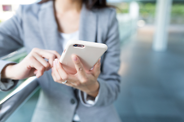 Image showing Business woman use of mobile phone