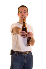 Image showing Offering A Beer