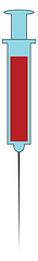 Image showing Syringe with blood vector or color illustration