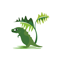 Image showing Standing dinosaur vector or color illustration