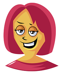 Image showing Confident woman with red hair illustration vector on white backg