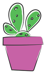 Image showing Cactus brooch vector or color illustration