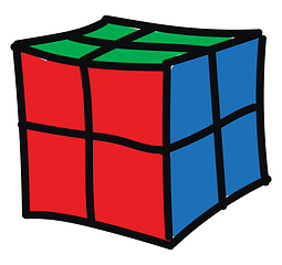 Image showing Rubik\'s cube 2x2 illustration vector on white background 