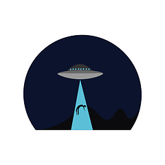 Image showing An UFO vector or color illustration