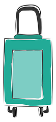 Image showing Green suitcase vector or color illustration