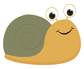 Image showing Yellow snail vector or color illustration