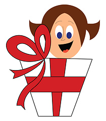 Image showing Kid got present vector illustration 