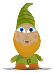 Image showing smiling dwarf vector or color illustration