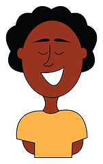 Image showing Black girl smiling illustration vector on white background 