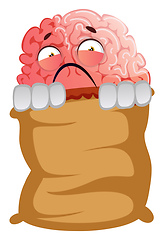 Image showing Brain is frightened, illustration, vector on white background.