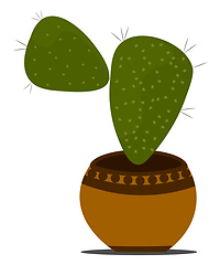 Image showing Cactus in the pot vector illustration 