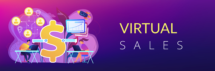 Image showing Virtual sales concept banner header.