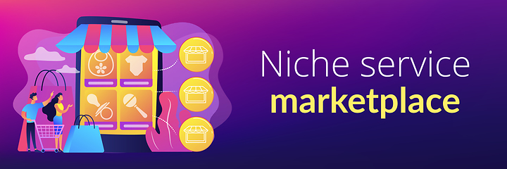 Image showing Niche service marketplace concept banner header.