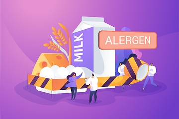 Image showing Food allergy concept vector illustration