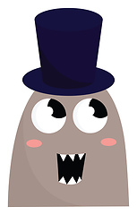 Image showing Monster with hat vector or color illustration