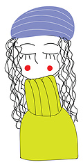 Image showing Girl wearing yellow sweater vector illustration 