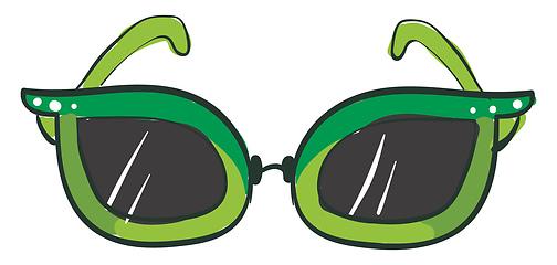 Image showing A cool green glasses vector or color illustration