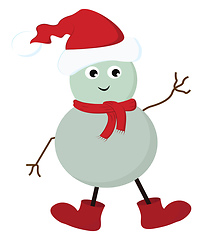 Image showing Snowman with hat vector or color illustration