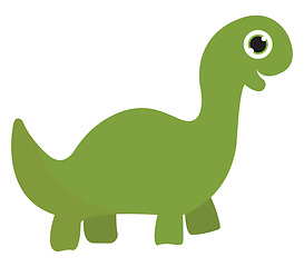 Image showing A green dinosaur vector or color illustration