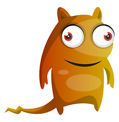 Image showing Orange monster with a tail illustration vector on white backgrou