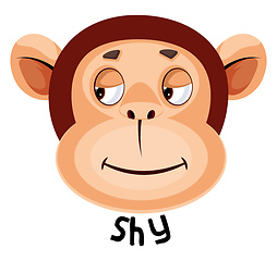 Image showing Monkey is feeling shy, illustration, vector on white background.