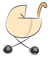 Image showing A comfortable baby Stroller vector or color illustration