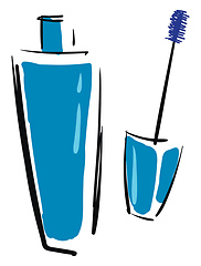 Image showing Blue mascara vector or color illustration