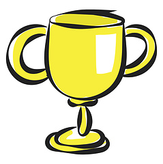 Image showing A golden cup vector or color illustration